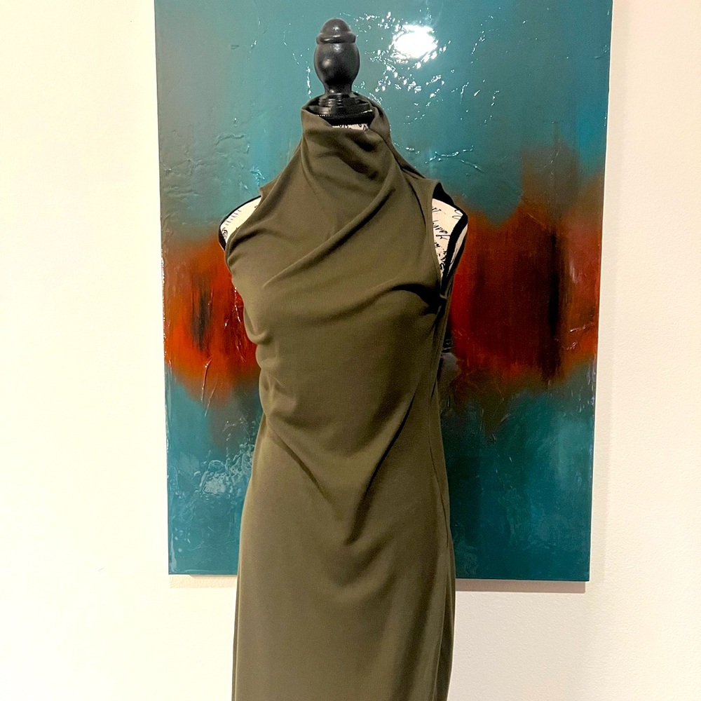 Casual Green Sleeveless Dress